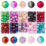 Natural Stone Beads, 200 PCS Rondelle Crystal Glass Beads for Jewellery Making Gemstone Beads Bracelet Making kit(10 Colors)