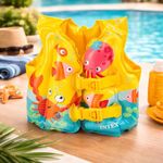 Mini Explorer Inflatable Swim Vest for Kids – Adjustable Safety Float Jacket for Boys Girls, Pool and Beach Swimming Trainer Vest for Toddlers, Lightweight Portable Water Safety Gear