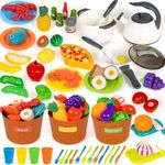 Kids Kitchen Play Food Toy Toddlers Color Sorting Play Set Cutting Fruit and Vegetables Pretend Food Play Kitchen Accessories Kindergarten/Preschool Classroom Learning Toy Gift for Boys Girls