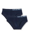 Emporio Armani Men's Eco Soft Touch Bamboo Viscose 2pack Brief, Black/White, Medium