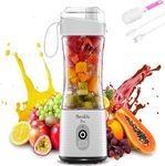 BlendLife Pro Portable Blender With Sipper for Juices, Shakes, Smoothies, Baby Food, Crushes Hard Ingredients, 210W Motor, 4000mah USB Rechargeable Battery, 400ml, 1-Year Warranty - White