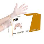 Kashi Surgicals Powder Free Blended Medical Examination Disposable Gloves, Food Grade (Latex Free Rubber, White Clear, Box Of 80) (Large), Pack of 1