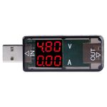 Usb Tester Meter, Akozon Color LCD Display Voltmeter Ammeter Current Meter Multimeter Charger USB Tester Test Speed of Charger Cables (Black)