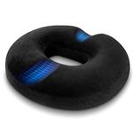 HOMCA Donut Pillow Seat Cushion, Hemorrhoid Pillows for Sitting After Surgery, Memory Foam Donut Cushion for Postpartum Pregnancy, Tailbone Pain, Office Chair Cushion for Pressure(Black)