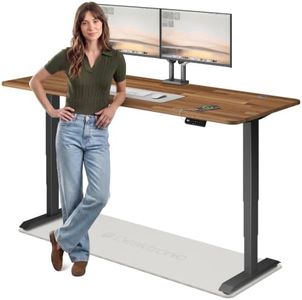 Desktronic HomePro Standing Desk 80x30 — Made in Europe, Ergonomic Sit Stand Home Office Desk, Electric Height Adjustable, Dual Motor, USB & USB-C Charging, Wobble-Free, Touchscreen, 3 Memory Presets