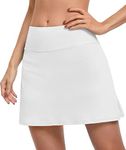 CHICHO Womens Workout Skirts Casual Girls High Waisted Tennis Skort with Pockets Pleated Skorts for Golf Athletic Sports Pickleball Running White X-Large