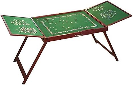 Bits and Pieces Fold-and-Go Wooden Jigsaw Table - Folding Jigsaw Puzzle Table - Puzzle Accessories - Portable Puzzle Table & Puzzle Storage- 25" x 34"