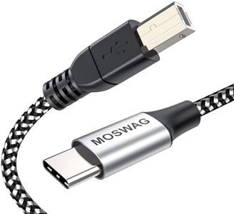 MOSWAG 32.8FT/10M USB C to USB B Midi Cable Type C to Midi Cable Printer Scanner Cord with Metal Connector Compatible with AiO,HP,Canon,Brother,MacBook Pro,Dell and More