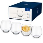 Villeroy & Boch Entrée Stemless Red Wine Glass Set of 4, Crystal Glass, Dishwasher Safe Construction, 19.25 Ounce Capacity