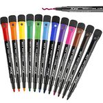 Magnetic Dry Erase Markers Fine Tip, 12 Colors Whiteboard Markers with Dry Erase Eraser Cap, Low-Odor Non-Toxic White board Markers Fine Point Dry Erase Markers Erasers for Kids & School Supplies