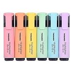 TWOHANDS Highlighter,Chisel Tip Marker Pens,Aesthetic Highlighters,6 Assorted Pastel Colors,20079