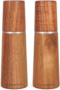 Cole & Mason Marlow Acacia Wood Salt and Pepper Mills Gift Set - Precision+ Carbon Steel Mechanism, Maximum Flavour Release, Sharp Ceramic Mechanism, Adjustable Grinding Levels, Durable