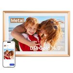 ARZOPA 14 Inch Metal Digital Photo Frame Free Cloud Storage Share Unlimited Photos & Videos No Subscription Fees WiFi Digital Picture Frame 1920*1200 FHD Touchscreen Best Custom Frame for Gifting-D14