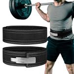 Lever Belt 10mm Powerlifting Belt For Men & Women Buckle Strongman Power Weight Lifting Weightlifting Belts (Black, L (38"-44"))