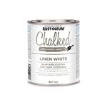 Chalked Ultra Matte Paint Multi-Surface DIY Paint for Cabinets, Furniture, Crafts in Linen White, 887 mL