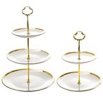 Frcctre Set of 2 Ceramic Cupcake Stand, 3+2 Tier Porcelain Dessert Display Tower Pastry Serving Tray, Tiered Dessert Cupcake Serving Platter for Tea Party, Wedding, Birthday