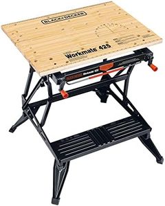 BLACK+DECKER Portable Workbench, Workmate Folding Workbench, 550 lb. Capacity with Clamps for Woodworking (WM425-A)