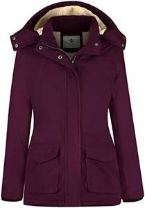 WenVen Women's Sherpa Lined Winter Jacket Warm Casual Barn Coat (Deep Wine, XL)