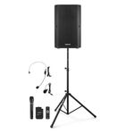 VONYX VSA700BP 15" Portable PA System with Battery Powered Speaker, Wireless Handheld & Headset Mics, Bluetooth, USB, SD & Adjustable Stand for DJs, Events & Presentations