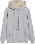 AIEOE Sweatshirt for Women Casual Hoodies Crew Neck Long Sleeve Womens Hoodies Pullover with Front Pocket L Gray