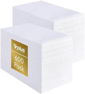 Vplus 600 Pack Paper Napkins Guest Towels Disposable Premium Quality 3-ply Dinner Napkins Disposable Soft, Absorbent, for Kitchen, Wedding, Parties, Dinners or Events(White)