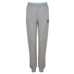 Gold's Gym UK Women's GGLPNT050 Workout Training Fitted Sweatpants Cuffed Jog Pants, Grey (Grey/Turquoise), X-Small