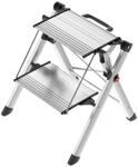 Hailo 4310-100 Aluminium Mini Comfort Folding Steps-2 Large Aluminium Treads