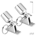 Heavy Duty Bimini Top 2 Deck Hinges and 2 Eye End Caps Fits 1 inch/ 25.4 mm Tube, 316 Stainless Steel Bimini Top Hardware with Mounting Fittings