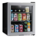 Subcold Super50 LED – Mini Fridge | 50L Beer, Wine & Drinks Chiller | LED Light + Lock & Key | Energy Efficient (Silver)