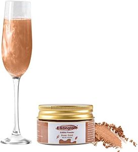 E-Kongton Rose Gold Edible Luster Dust: 7 Grams Edible Glitter for Drinks, Fondant, Cake Decorating, Cookie, Chocolates and More, Food Grade Dust on Shine, Edible Metallic Powder, Vegan & Gluten Free