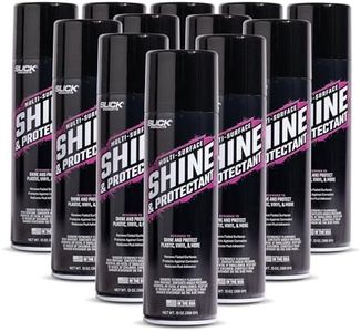 Slick Products Shine & Protectant, Long-Lasting High-Gloss Clear Coat Spray, Renew, Shine, and Protect Plastic, Vinyl, Rubber, Trim, and More (12-Pack)