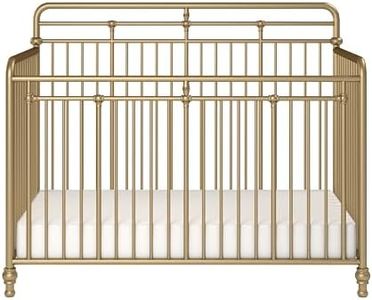 Little Seeds Monarch Hill Hawken 3 in 1 Convertible Metal Crib, Gold