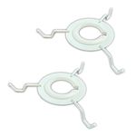 Ceiling Pendant Continental Spider Lampshade Adapter, Duplex Fitting, Lampshade Carrier Holder Accessory, UK Reducer Ring Pre-Fitted, White [Pack of 2] | B22 Bayonet, E14, E27, E26 Fitting