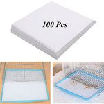 100 Pcs Bird Cage Liner Papers 8.8'' Non-Woven Square Bird Cage Cleaner Pet Cushion Precut Disposable Absorbent Pad Bird Cage Tray Mat Accessories Bird Cage Liners for Pet Bird Parrot Parakeet Canary