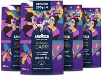 Lavazza, Tales of Capri, 1 Kg, Coffee Ground, Ideal for Moka Pot, with Aromatic Notes of Toffee and Almond, Arabica & Robusta, Intensity 9/10, Dark Roasting, Roasted in Australia, 4 x 250 g