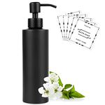 Vugttuon Soap Dispenser, 350 ml, Black Stainless Steel Bottle Soap Dispenser, Shampoo Dispenser, Refillable Pump Dispenser, Soap Dispenser with Sticker for Bathroom, Bedroom and Kitchen