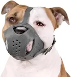 CollarDirect Dog Muzzle Pitbull Amstaff Basket Genuine Leather Staffordshire Terrier (Grey)