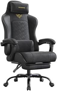 SONGMICS Gaming Chair, Ergonomic Office Computer Desk Chair with Footrest, Spring Seat Cushion, Synchronised Armrests, Ink Black OBG079BH07