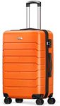 Strenforce Luggage ABS Durable Suitcase with Spinner Wheels TSA Lock,Checked-Medium 24-Inch,Orange