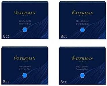 Waterman Fountain Pen Refills - Blue, 8 Cartridges (4-Pack)