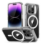 ESR for iPhone 14 Pro Case, Compatible with MagSafe, Adjustable Camera Ring Stand, Scratch Resistant Back, Military-Grade Protection, TPU, Classic Magnetic Back Cover with Kickstand, Clear