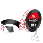 DTLHCNCT Magnetic Tape - 16 ft x 1 inch Magnet Strip Tape Roll with Strong Adhesive Backing for Kitchen, Office, School Organization, Whiteboards,Fridge(0.07" Thick)