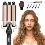 DazSpirit 3 Barrel Hair Wavers for Long/Short Hair, 25mm Hair Curler Mermaid Hair Waver with 2 Temperature Control, Waver Curling Wand for Hair Styling Appliances