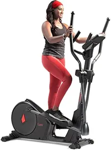 Sunny Health & Fitness Programmable Electro-Magnetic Elliptical Cross Trainer Exercise Machine, 24 Pre-Set Workout Modes for Full Body Training, Bluetooth Link w/Exclusive SunnyFit App–SF-E3912SSMART