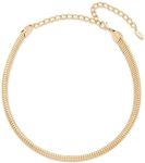 Ettika Gold Necklace. 18K Gold Plated Essential Flex Snake Chain Necklace. 8mm Thickness Choker for Women, Jewelry. Birthday Gifts For Women