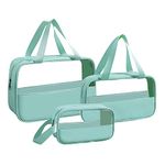 Niwlix Travel Makeup Pouch Set Toiletry Bag Cosmetic Organizer Bag for Women and Girls Toiletry Storage Kit Set of 3 - Green