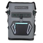 Engel 23.7 L Insulated Cooler Backpack - Roll-Top Waterproof Picnic Backpack for 4 - Thermal Lunch Cool Bag for Hiking, Beach, Camping - Rucksack Keeps Cool Up To 3 Days - Dark Gray/Seafoam
