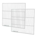 Set of 2 Commercial Freezer and Refrigerator Replacement Shelves (24" x 22") - Adjustable Utility Steel Wire Metal Shelf - Commercial Refrigerator Shelf, White