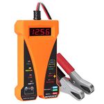 MOTOPOWER MP0514D 12V Digital Battery Tester Voltmeter and Alternator Charging System Analyzer with LCD Display and LED Indication, Orange Rubber Paint