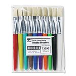 Creative Arts by Charles Leonard Stubby Flat Paint Brushes, 10/Set, Assorted Colors (73290)